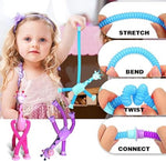 Pop Tubes Sensory Toys Pack, ADHD Fidget Toys for Classroom Treasure Box Prizes, Birthday, Easter Basket Stuffers Kids Toy (4pcs Giraffe)