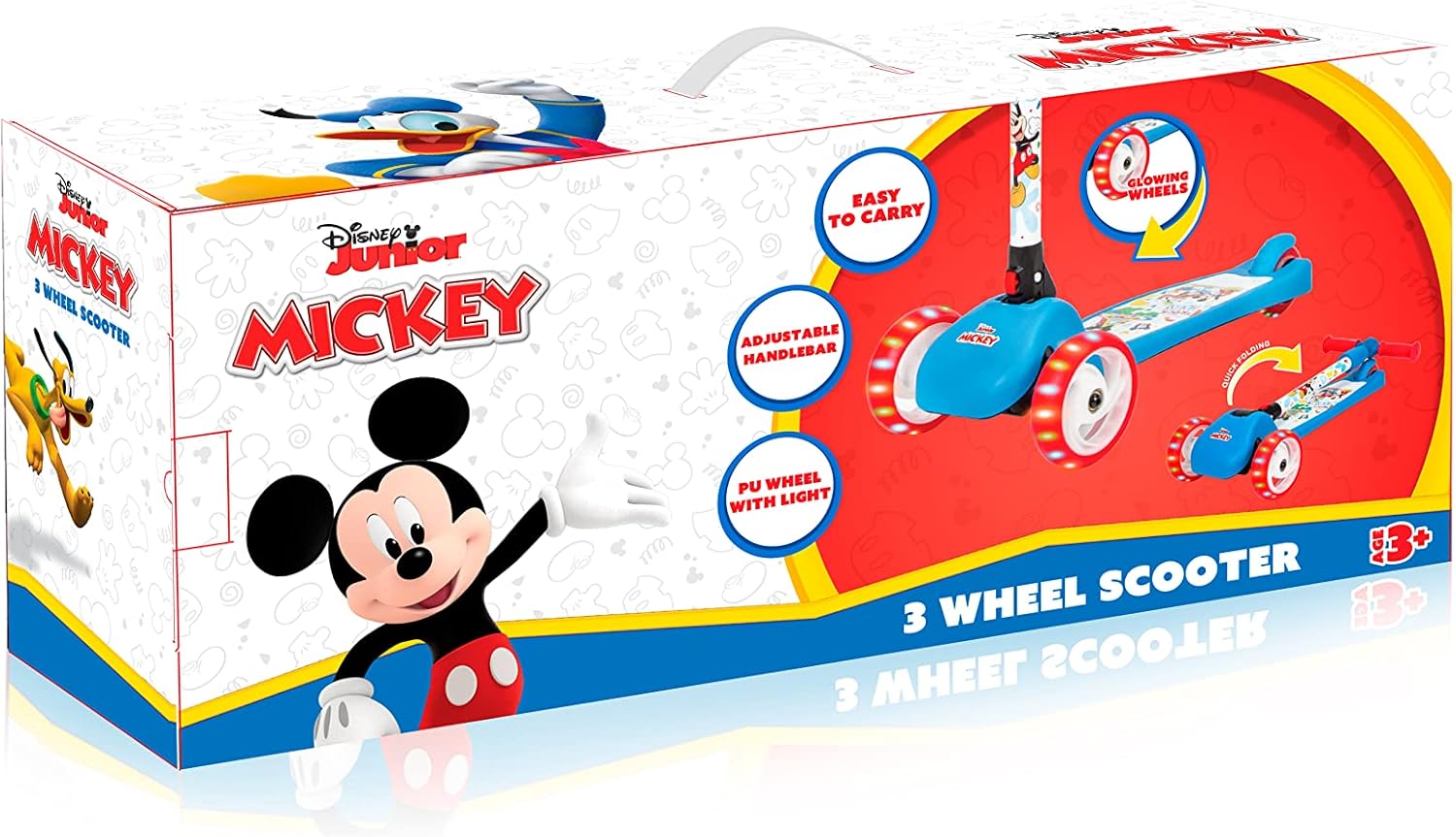 Spartan Disney Mickey 3-Wheel Light Up Scooter For Kids