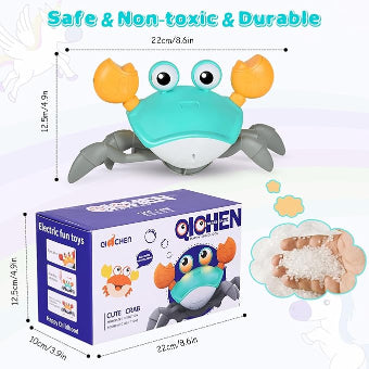 Anveltech Krabbelnde Krabbe Baby Spielzeug,Krabbeln Spielzeug mit Automatischer Vermeidung Krabbelndes Krabbenspielzeug für Babys mit Lichter und Musik Motorikspielzeug für Jungen und Mädchen
