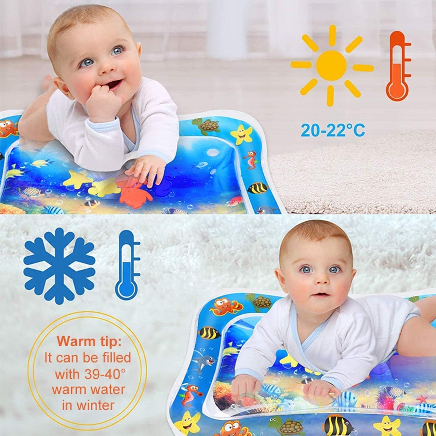 Inflatable Tummy Time Water Mat Baby