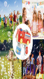 Fire Fighting Bubble Blower Toy Truck, Light Up Wheels, Ages 3+, Red