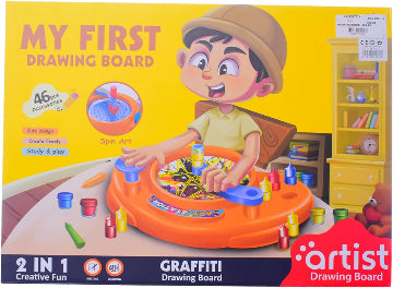 Rotating Drawing Board For 3 Years And Above, 46 Pieces - Orange