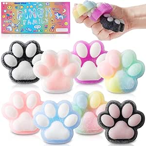 1Pcs Taba Squishy Cat Paw Squeeze Toys, Squishy Fidget Toy, Kawaii Squishies Sensory Toys, Pinch Family Squishy Toys, Cat Paws Mochi Toys,Stress Relief for Party Favors,Novelty Things for Adults Kids