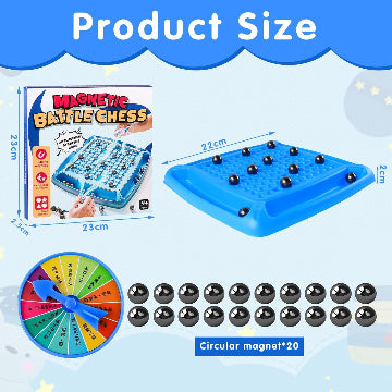 Necdeol Magnetic Chess Game, Magnetic Chess Game, Battle Chess with Magnetic, Travel Chess Magnetic, Puzzle Checkers Game, Portable Chessboard Party for Family Reunion (B)