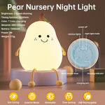 OVIARA Pear Silicone Lamp for Girls Boys Baby Room Decor, Cute Nursery Décor Gifts Silicone Night Light for Bedroom 7 Color Change LED Lamp