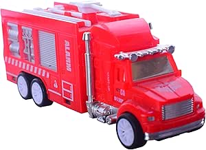 Pull Back Fire Truck Toy For 3 Years And Above - Red Silver