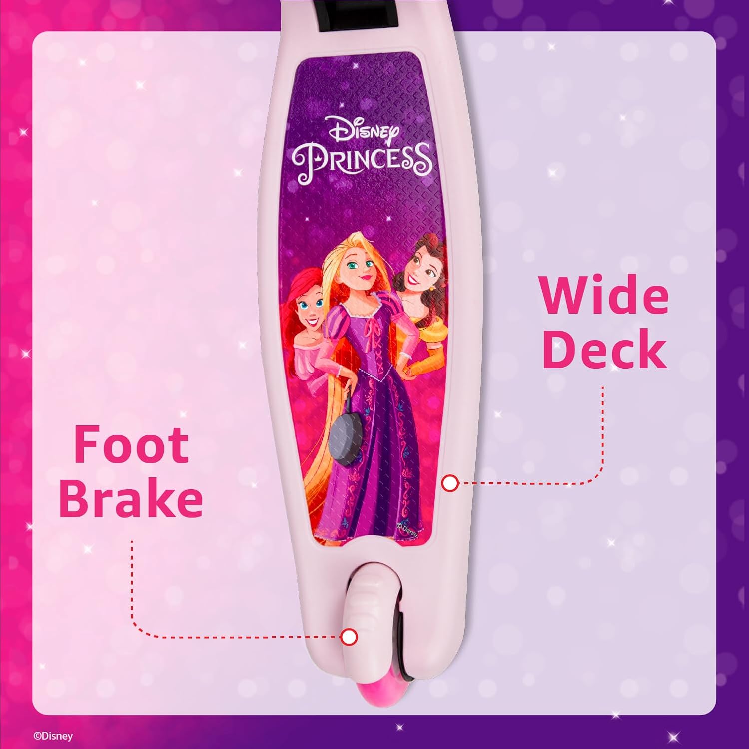 SPARTAN Disney Princess 3 Wheel Light Up Scooter for Kids