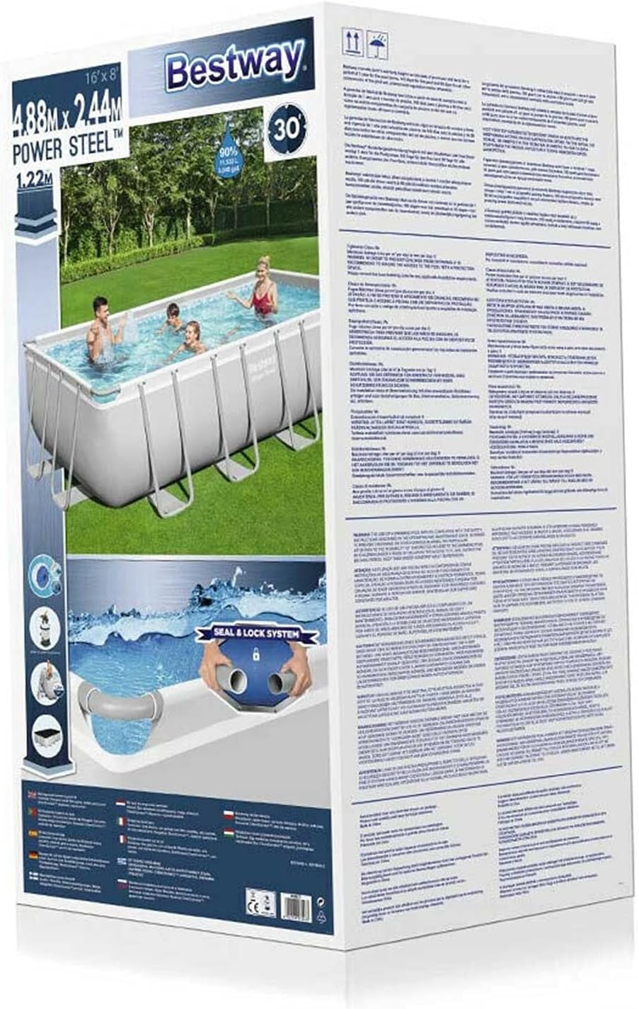 16' x 8' x 48"/4.88m x 2.44m x 1.22m Rectangular Pool Set