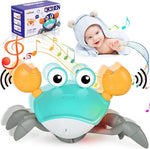 Anveltech Krabbelnde Krabbe Baby Spielzeug,Krabbeln Spielzeug mit Automatischer Vermeidung Krabbelndes Krabbenspielzeug für Babys mit Lichter und Musik Motorikspielzeug für Jungen und Mädchen