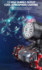 RC Stunt Bubble Car, Remote Control Vehicle with Rotating Wheels, LED Light, Black and Red
