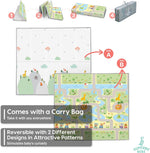 Foldable Reversible Play Mat for Baby 160 x 180 x 1 cm - Thick Foam