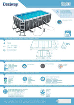 13'6" x 6'7" x 48"/4.12m x 2.01m x 1.22m Rectangular Pool Set