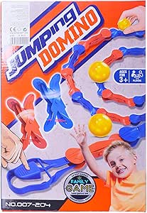 Jumping Domino 1-4 Players Family Game For 3 Years And Above, 72 Pieces - Orange Blue