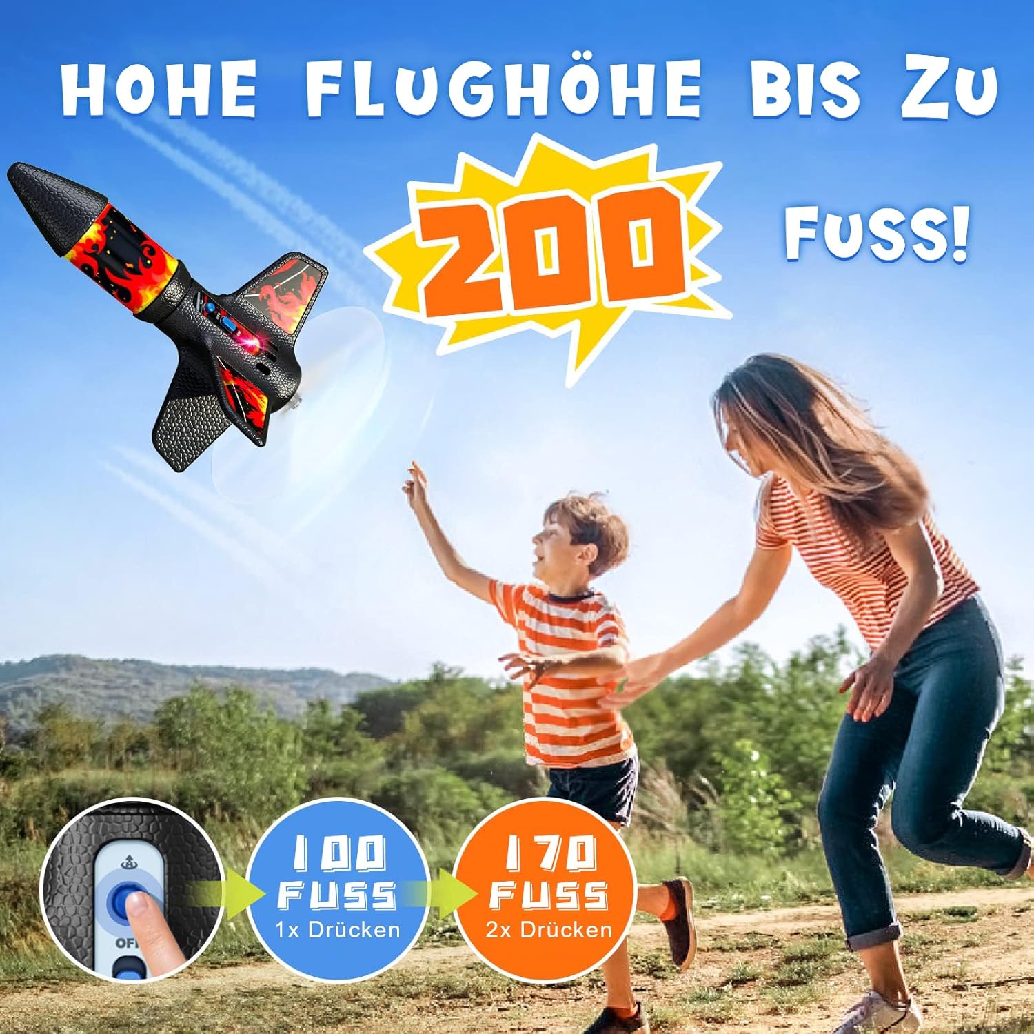 طقم إطلاق صواريخ PDBEST مع مجموعة أدوات للمبتدئين، يصل ارتفاع طيرانه إلى 200 قدم، لعبة صاروخية هوائية للاستخدام الخارجي، لعبة صاروخية للأطفال من سن 8 سنوات، للبنات والأولاد، أحمر