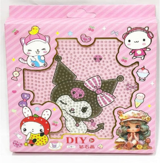 Kids DIY Diamond Painting Kit, Pink Cartoon Theme