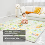 Foldable Reversible Play Mat for Baby 160 x 180 x 1 cm - Thick Foam