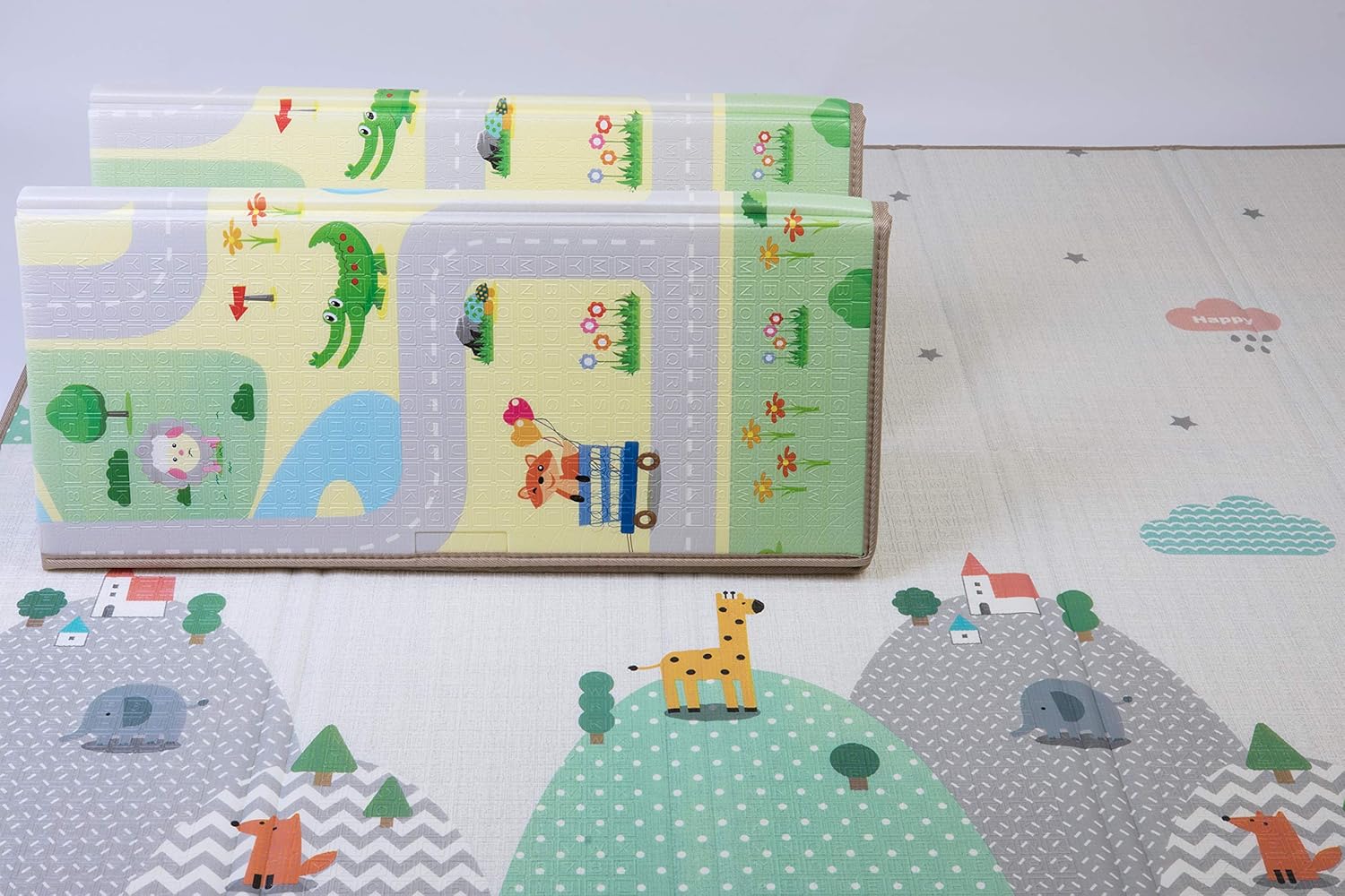 Foldable Reversible Play Mat for Baby 160 x 180 x 1 cm - Thick Foam