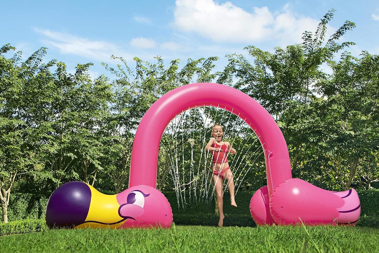 Bestway jumbo flamingo water sprinkler, 340 x 110 x 193 cm