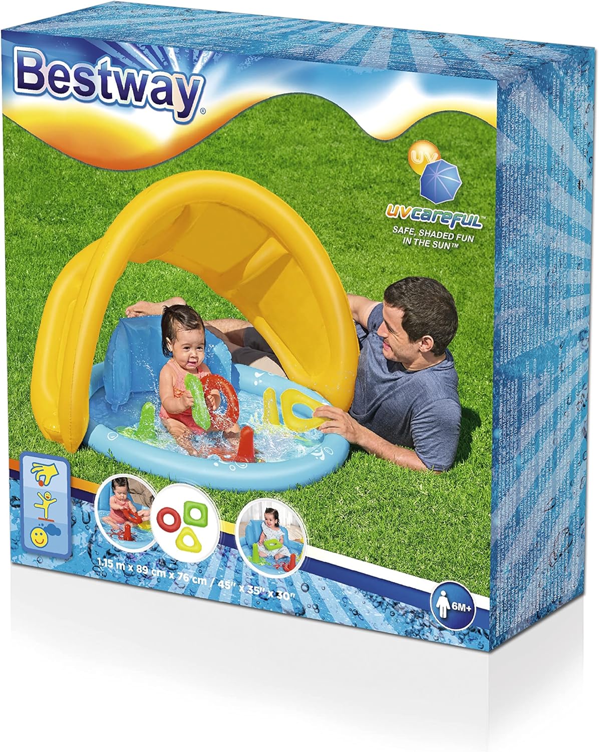 45" x 35" x 30"/1.15m x 89cm x 76cm Lil' SeaShapes Baby Pool