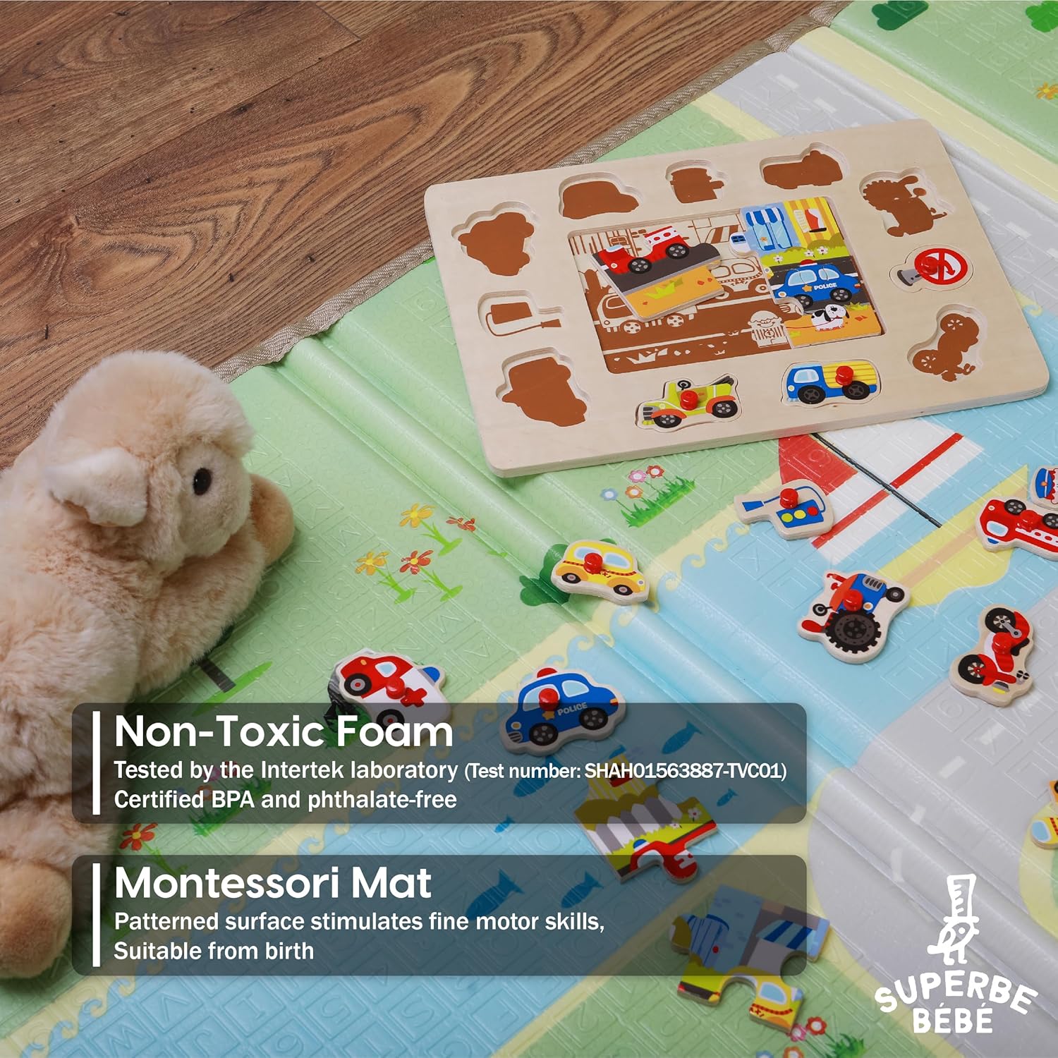 Foldable Reversible Play Mat for Baby 160 x 180 x 1 cm - Thick Foam