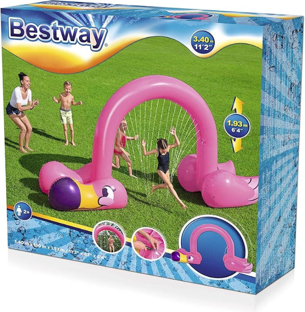 Bestway jumbo flamingo water sprinkler, 340 x 110 x 193 cm