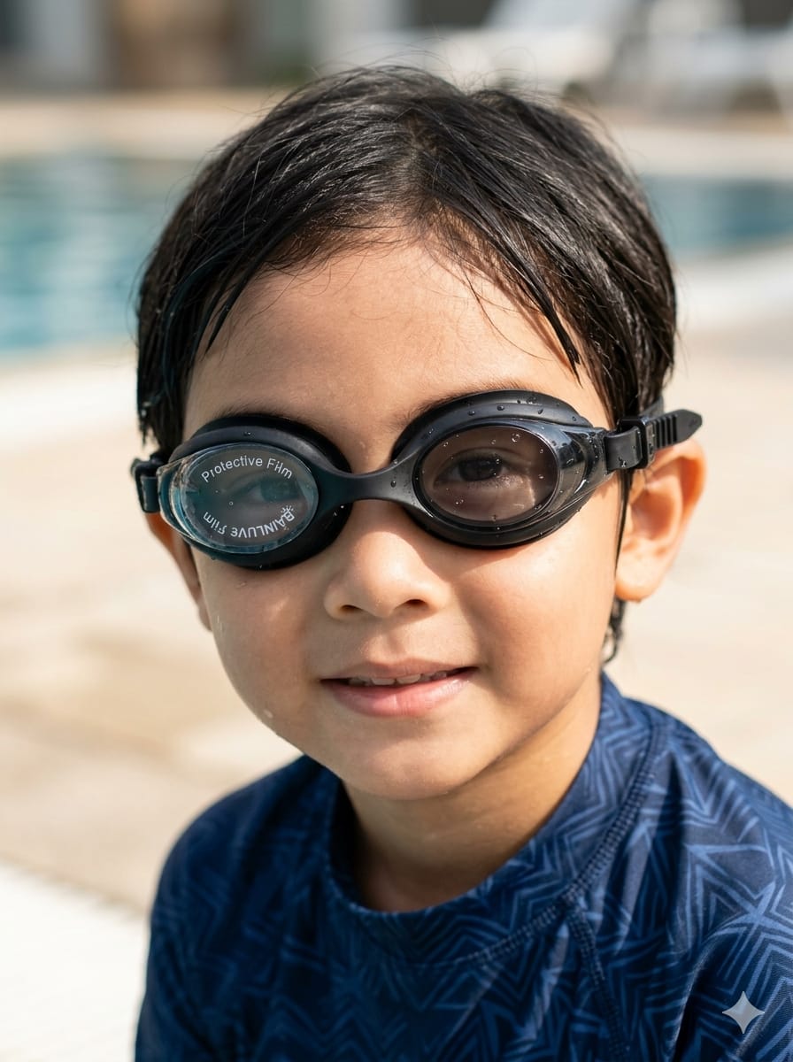 Kids' Anti-Fog Adjustable Swimming Goggles with Protective Travel Case