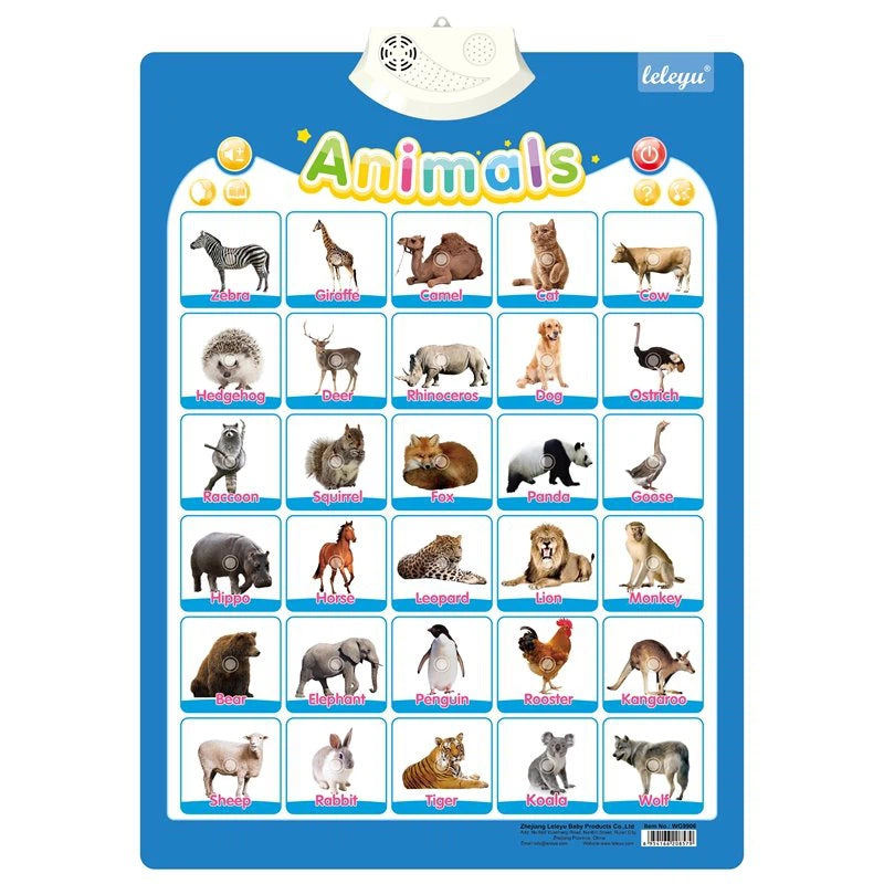 Educational Animals Learning Chart
