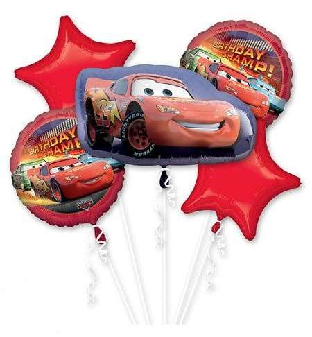 Cars Lightning McQueen Birthday Balloons Bouquet Cars