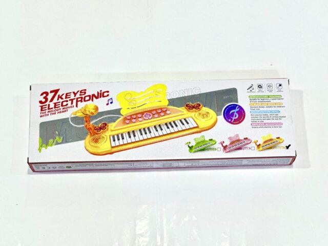 37 Keys Electronic Keyboard, Children's Musical Piano Toy, Yellow (Pink)