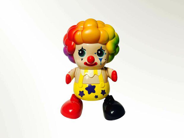 Rainbow hair clown figurine