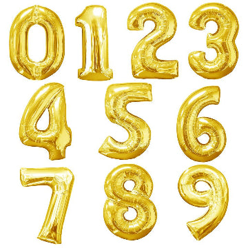 32-inch gold number balloons