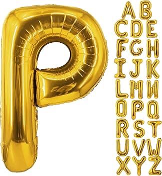 Gold Helium Foil Balloons Letters