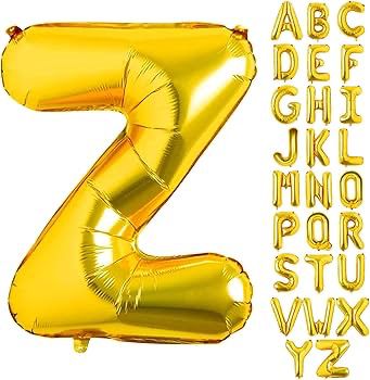 Gold Helium Foil Balloons Letters