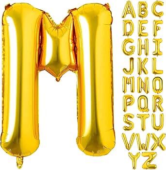 Gold Helium Foil Balloons Letters