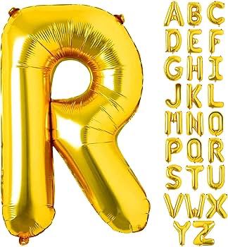 Gold Helium Foil Balloons Letters
