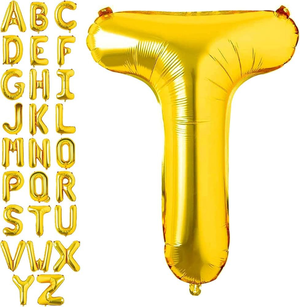 Gold Helium Foil Balloons Letters
