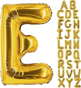 Gold Helium Foil Balloons Letters