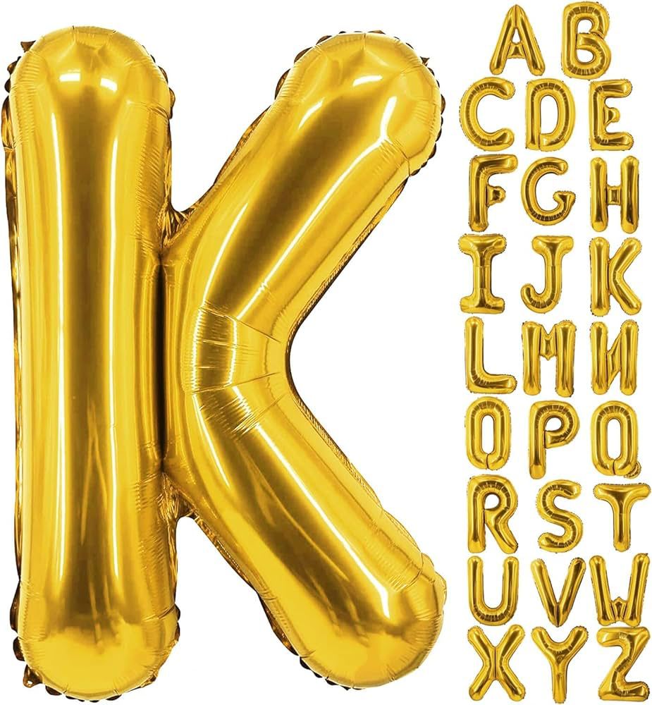 Gold Helium Foil Balloons Letters