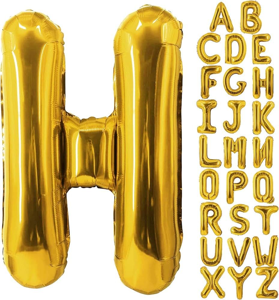 Gold Helium Foil Balloons Letters