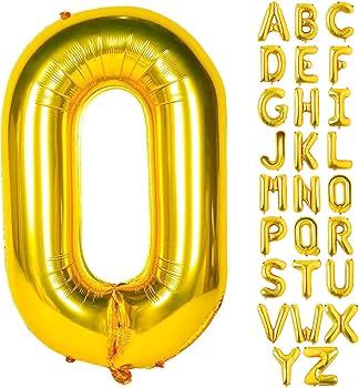 Gold Helium Foil Balloons Letters
