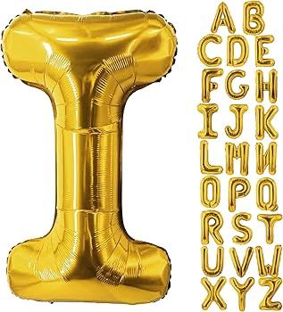 Gold Helium Foil Balloons Letters