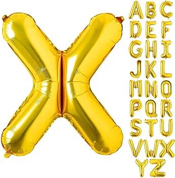 Gold Helium Foil Balloons Letters