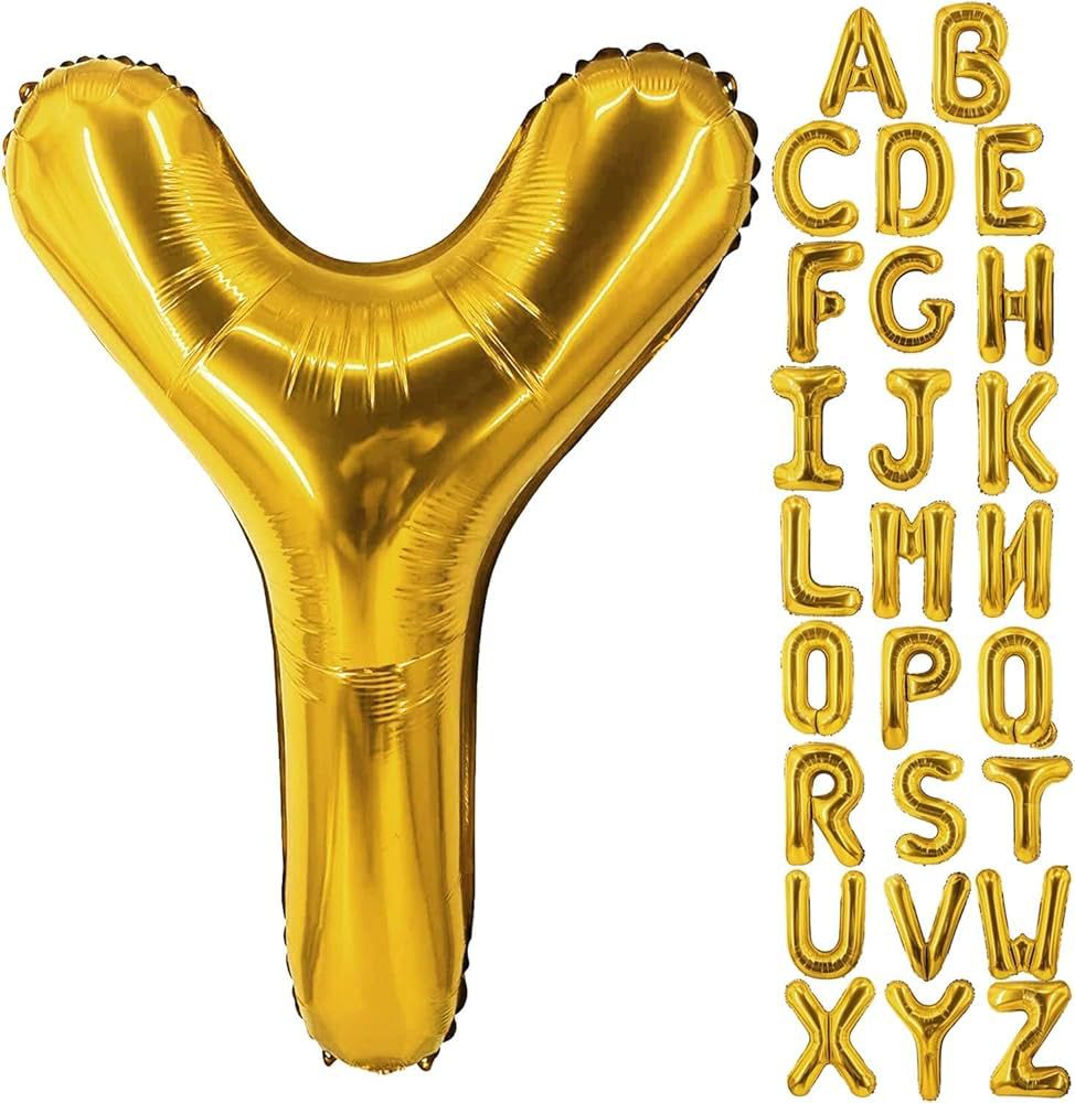 Gold Helium Foil Balloons Letters