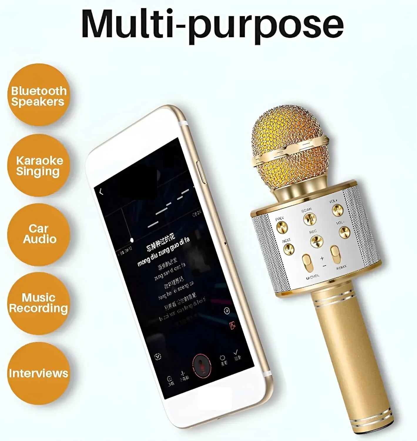 Golden Karaoke Microphone