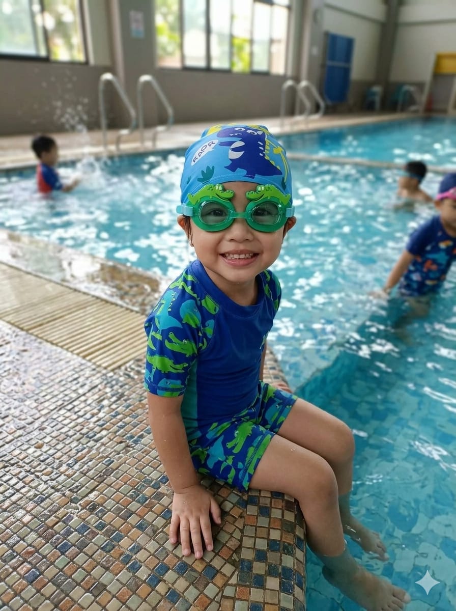 Kids' Fun Character Swimming Set: Cap & Goggles