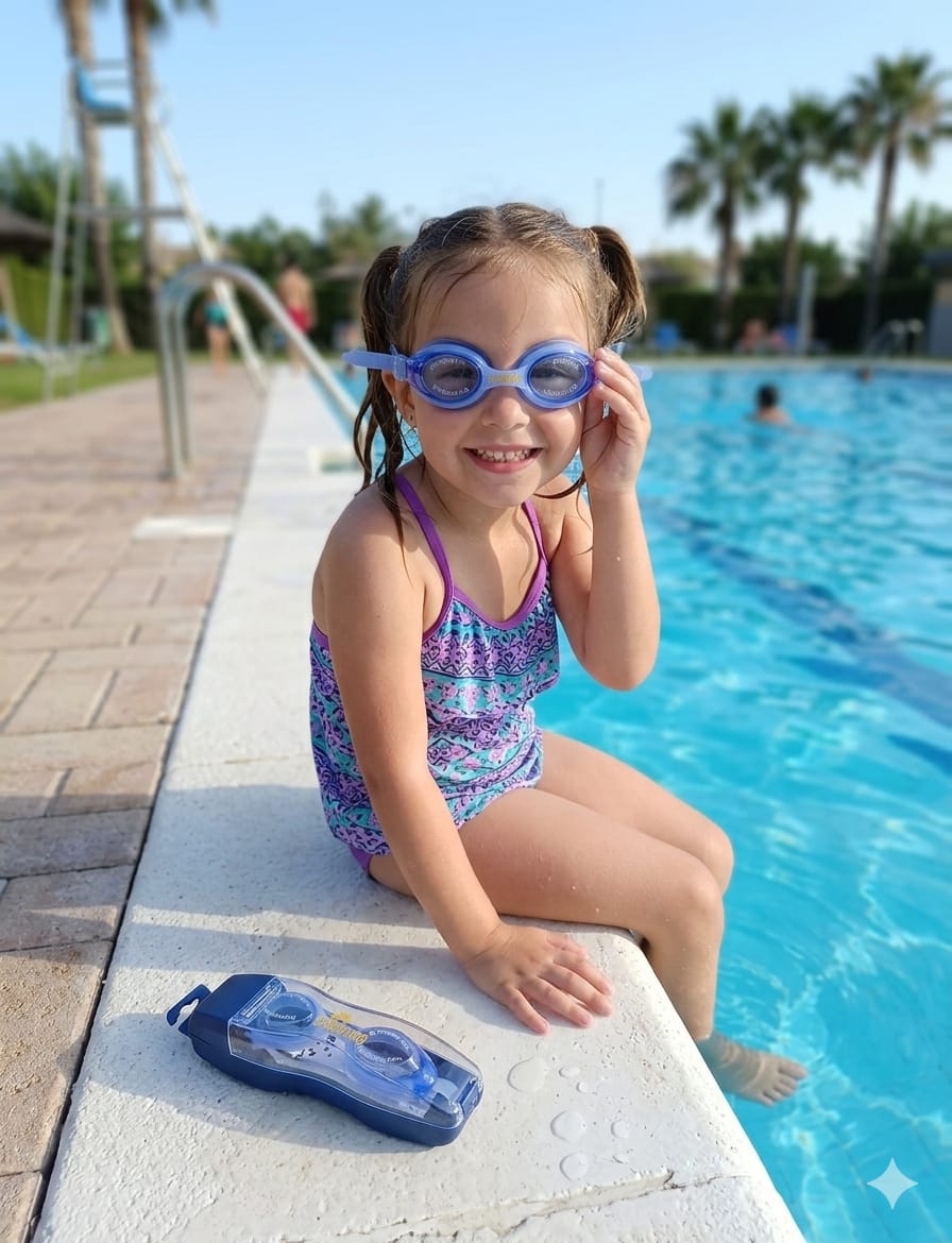 Kids' Anti-Fog Adjustable Swimming Goggles with Protective Travel Case