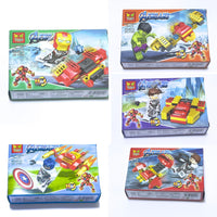block toys featuring characters from the Marvel Avengers universe, similar to LEGO sets