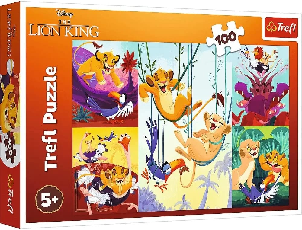 Trefl 16478 The Lion King, Bold Lion King 100 Elements Colourful Puzzle with Heroes of the TV Series, Creative Entertainment, for Children