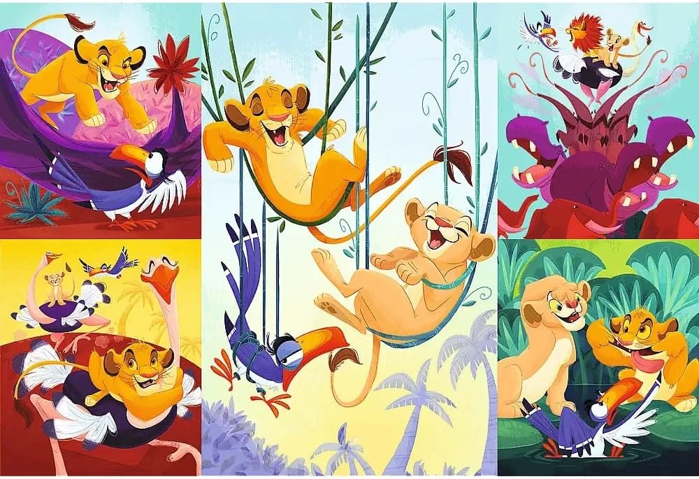 Trefl 16478 The Lion King, Bold Lion King 100 Elements Colourful Puzzle with Heroes of the TV Series, Creative Entertainment, for Children