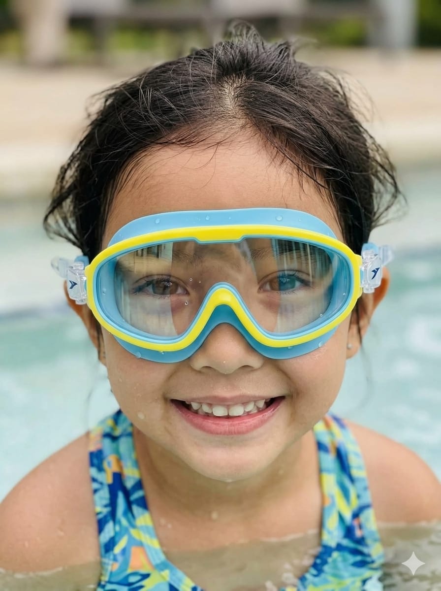 Kids' Panoramic Anti-Fog Swimming Goggles with Mirrored Lenses